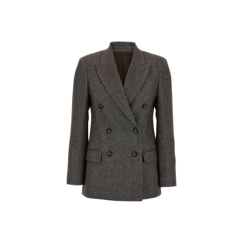 Brunello Cucinelli Business Suit Women's Gray Brown-0