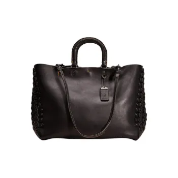 COACH Rogue Genuine Leather Tote Briefcase Laptop Bag Handbag Shoulder Bag Crossbody Bag Large Size Unisex Black