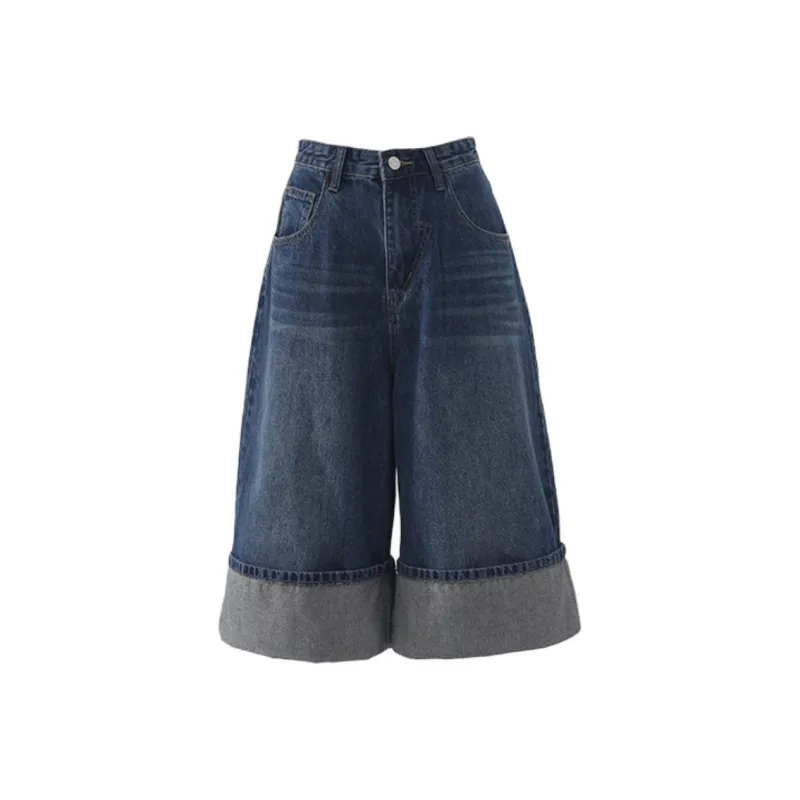 MNVZ Denim Shorts Women's YC 4003 Blue Capri Pants-0