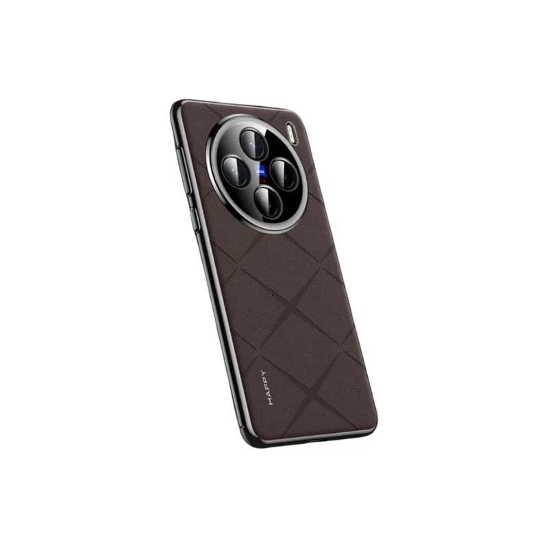 YINZHESHAN Vegan Leather Material Electroplated With Veneer Phone Cases Compatibility VivoX300 Business Formal-10