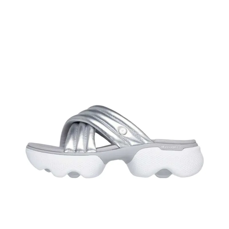 Skechers Massage Fit Shock Absorbers Slide Slippers Women's Silver-0