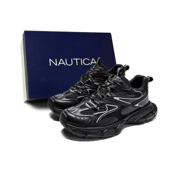 NAUTICA Height Increasing Low Top Chunky Sneakers Men's Black