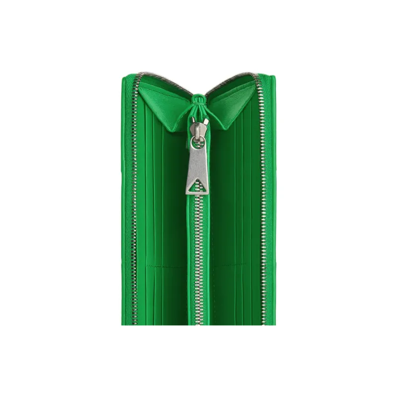 Bottega Veneta Cow Leather Wallet Large Size Men's Parrot Green-3