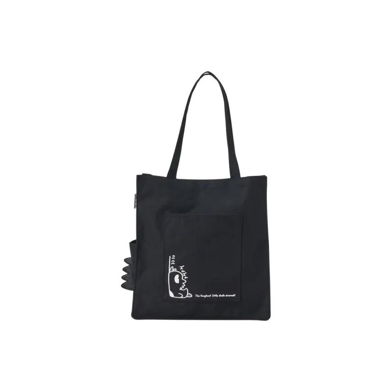 Sanrio Cool Penguins Polyester Tote Bag, Shopping Bag, Handbag, Shoulder Bag Unisex Black-1