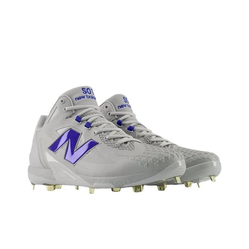 New Balance FuelCell Ohtani 1 Mid Top Upper Height Abrasion Resistant Functionality Baseball Shoes Men's Gray Blue-1