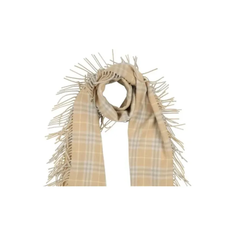 Burberry 100% Cashmere Knit Scarves Women's Light Umber-1