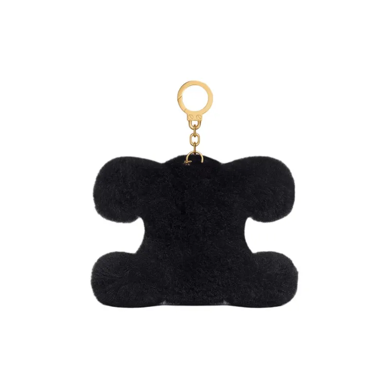 CELINE Triomphe Shearling Bag Charm Bag Merch Women's Black-2