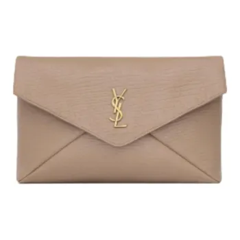 SAINT LAURENT CASSANDRE Sheepskin Envelope Bag, Clutch Tubas Women's Dusty Gray