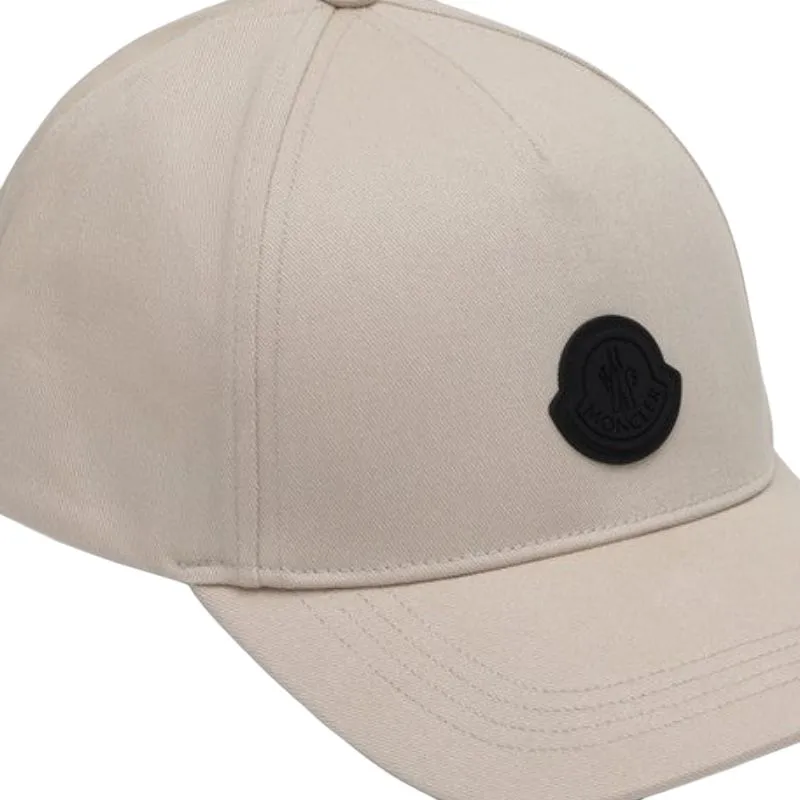 Moncler Cotton Baseball Caps Women's Beige-1