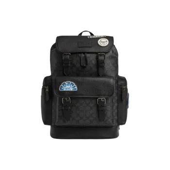 COACH Sprint Cow Leather With Artificial Leather Backpack Tubas Men's Charcoal Gray