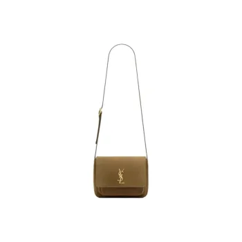 SAINT LAURENT Niki Suede Messenger Bag, Shoulder Bag Medium Size Women's Malt Green