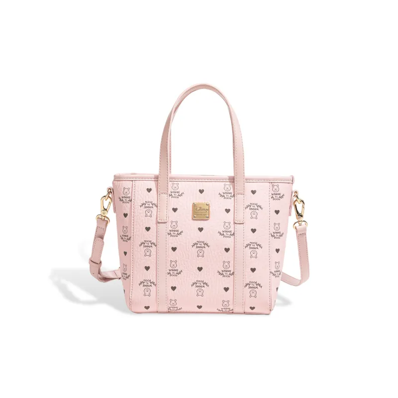 Disney Winnie The Pooh Series PVC Heartfelt Refined Box Crossbody Bag, Shoulder Bag, Handbag Women's Pink-1