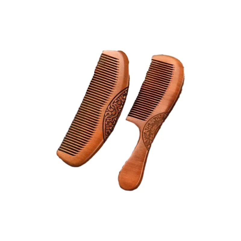 ZHENGXIAOCHU Natural Sandalwood Comb, Home Use Wooden Electrostatic Portable, Long Hair Massage Hairdressing Tool-3