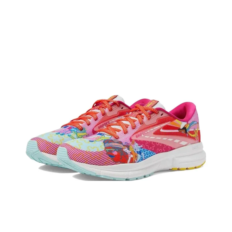 Brooks Trace 3 Shock Absorbers Low Top Running Shoes Women's Pink White-1