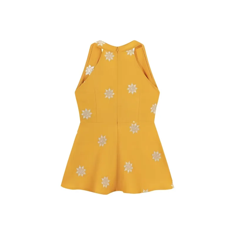 DOKZB Tank Tops Women's Yellow-1