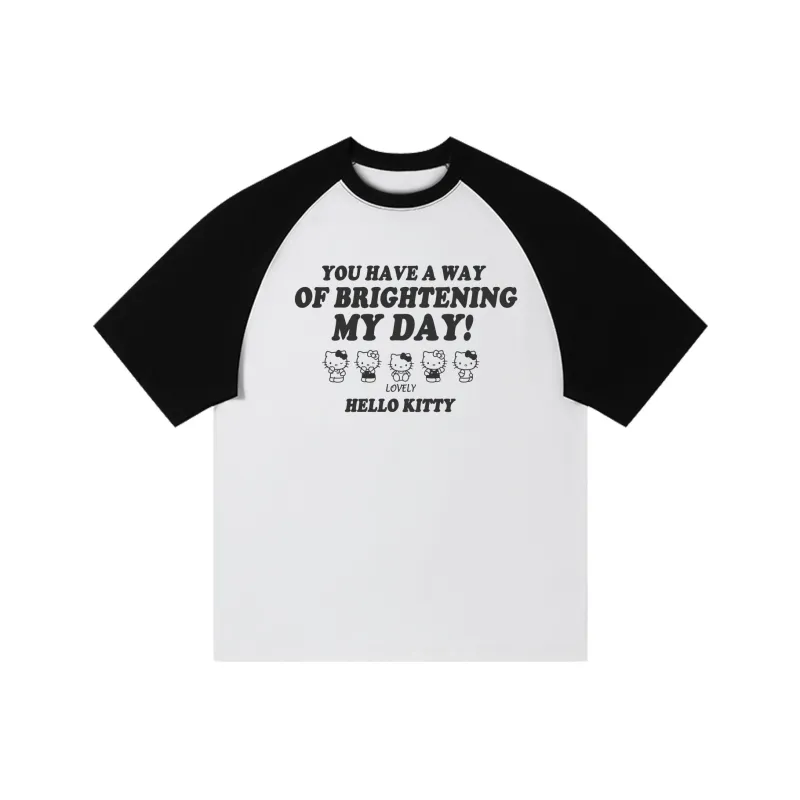 Sanrio x HelloKitty Hello Kitty T Shirt Unisex Black, White-5