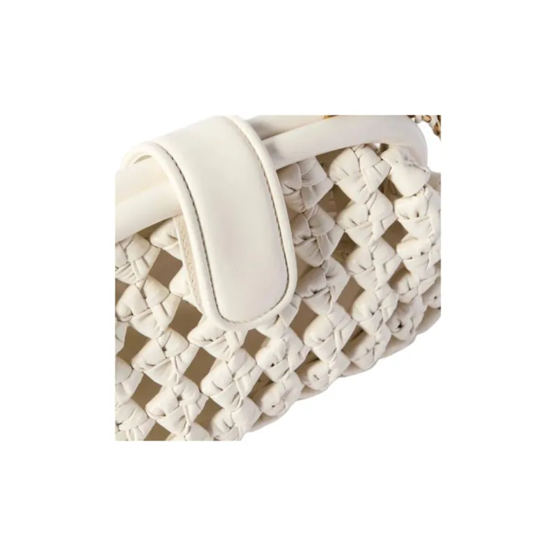 Bottega Veneta Lauren 1980 Calfskin Clutch Trumpets Women's Gray White-2