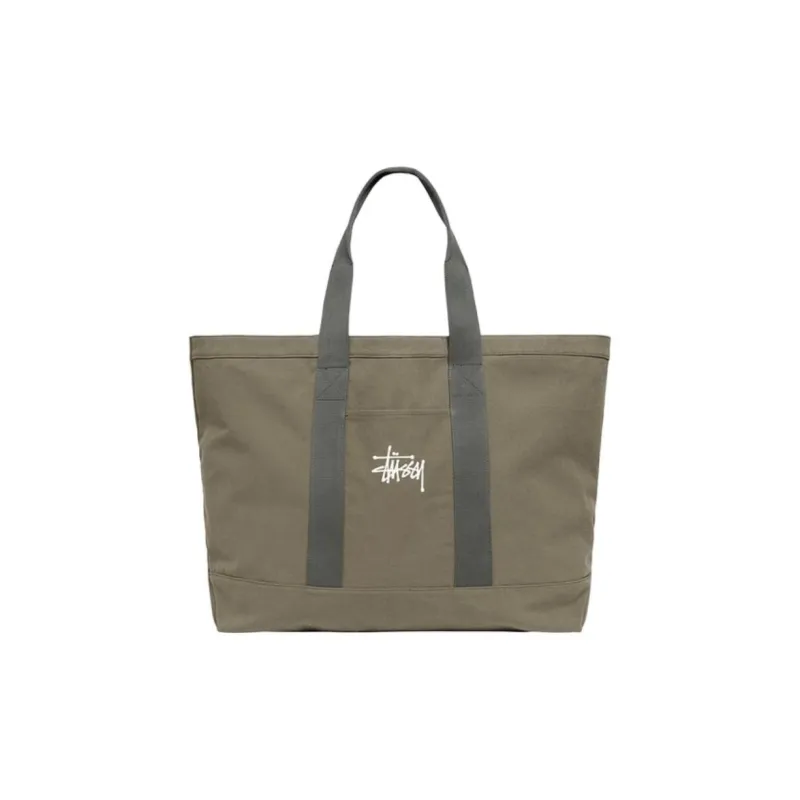Stussy Fabric Tote Bag, Shopping Bag, Shoulder Bag Unisex Green-0