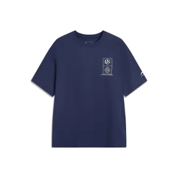 LiNing Sports Life Collection T Shirt Men's Dark Ship Blue