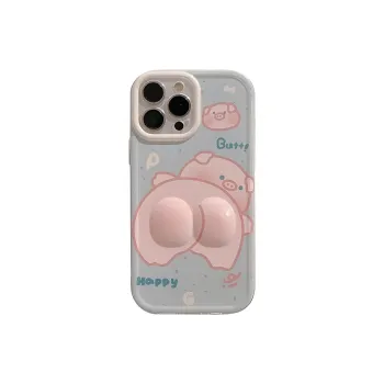Wei Xin TPU Material Butt Pig Blush Yellow Duck Phone Cases Compatible With IPhone 16/15 Pro Max/Apple 13/14 Pro/Max