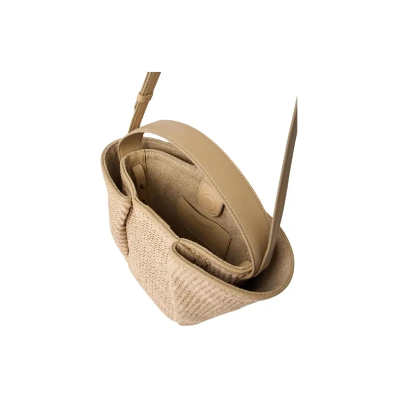 Brunello Cucinelli Calfskin Bucket Bag, Shoulder Bag, Crossbody Bag, Handbag Unisex Beige-2