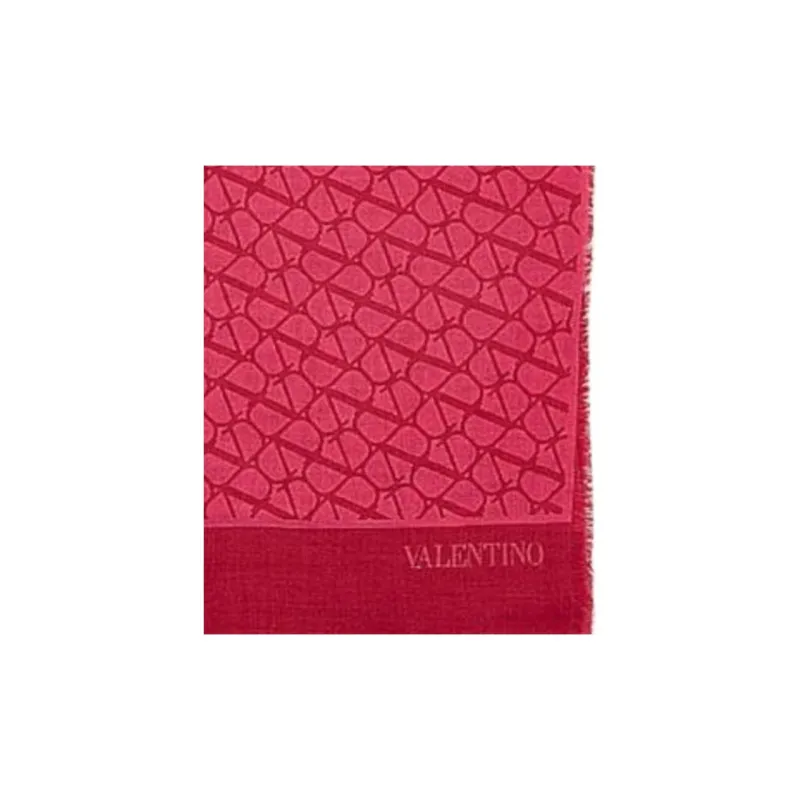 Valentino Cashmere Knit Scarves Women's Red-1