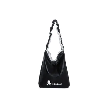 MESUCA ×Tokidoki/Tokidoki Collaboration Recycled Leather Hobo Bag Shoulder Bag Women's Black & Silver/Blue & Silver