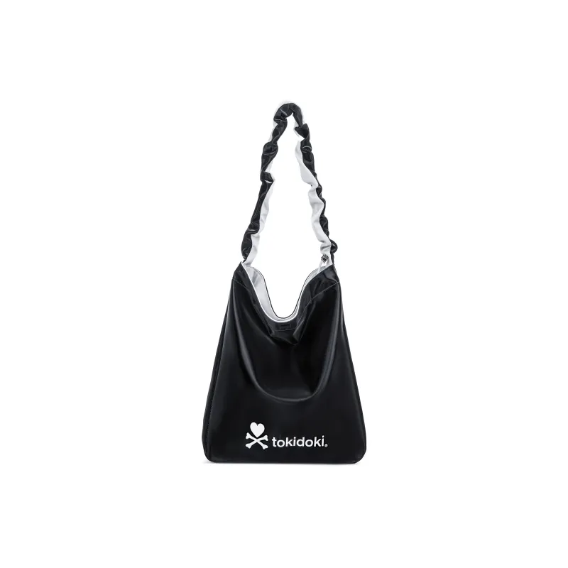 MESUCA ×Tokidoki/Tokidoki Collaboration Recycled Leather Hobo Bag Shoulder Bag Women's Black & Silver/Blue & Silver-0
