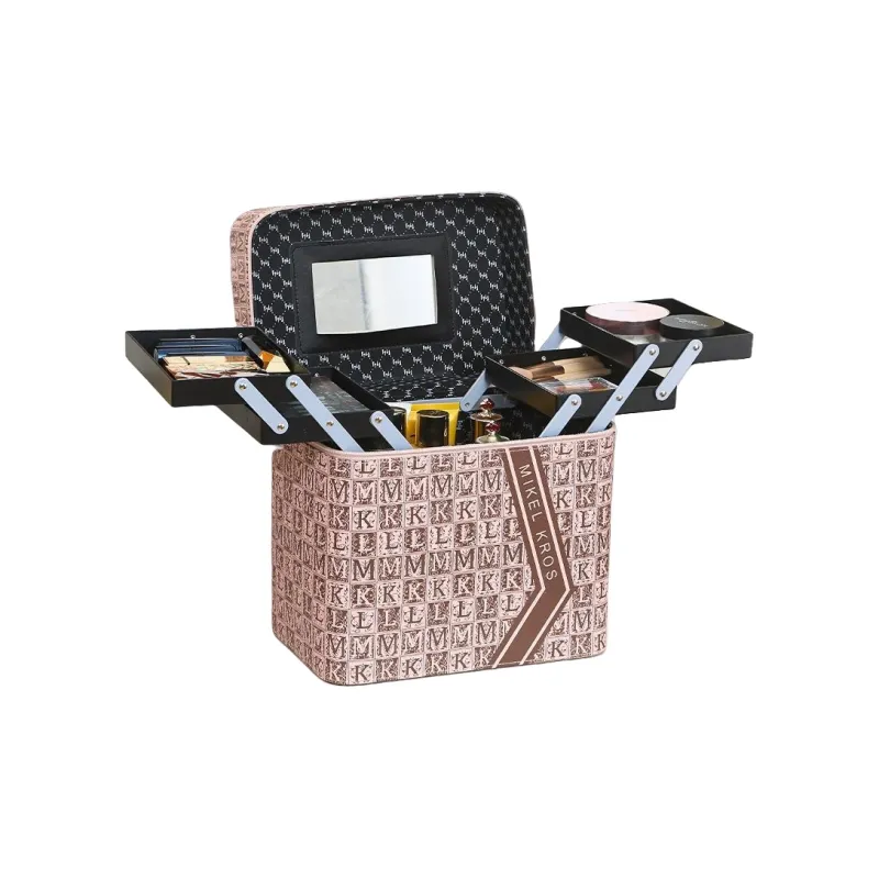 MUYAXUAN Multi Layer Large Capacity Makeup Case Travel Portable Cosmetics Storage-0