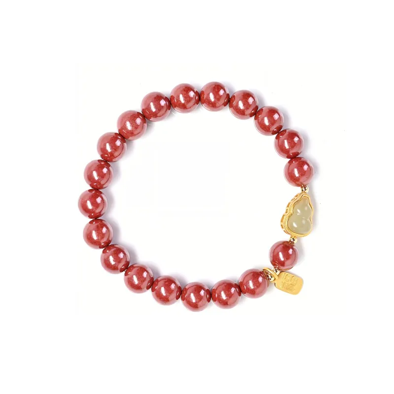 Abby's Wonderland Reconstructed Cinnabar Jade Bracelets Unisex-1