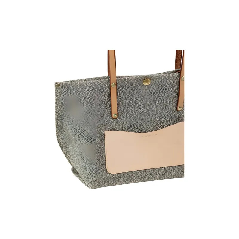 LINE ARTISANAL Canvas Tote Bag, Shopping Bag, Portable Canvas Shoulder Bag Women's Green-3