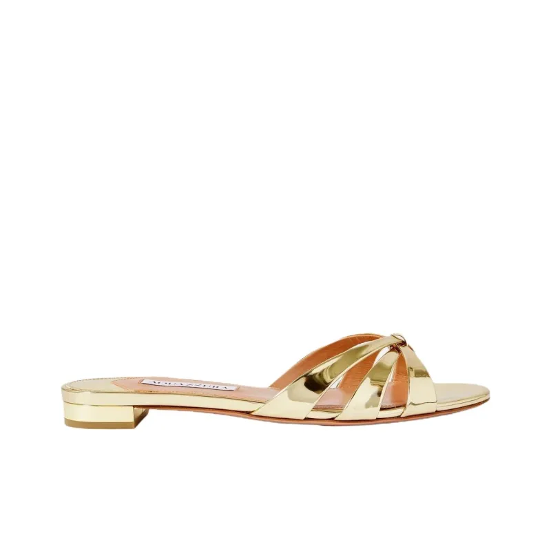 AQUAZZURA Slide Slippers Women's Gold-1