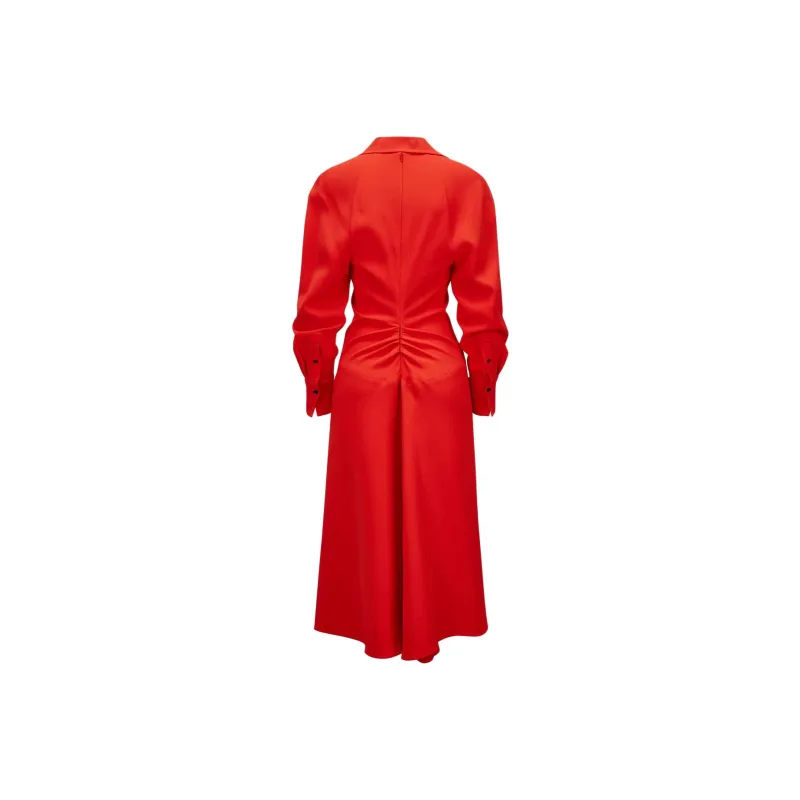 Victoria Beckham Long Sleeved Dress Women's Red-1
