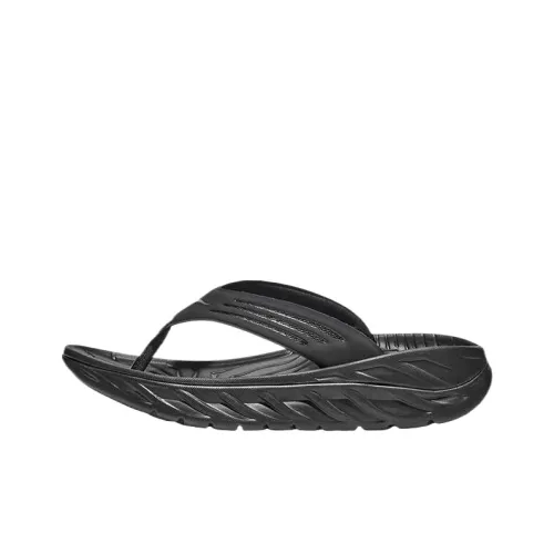 HOKA ONE ONE Ora Recovery Flip EVA Abrasion Resistant Flip Flops Men's Black Gray