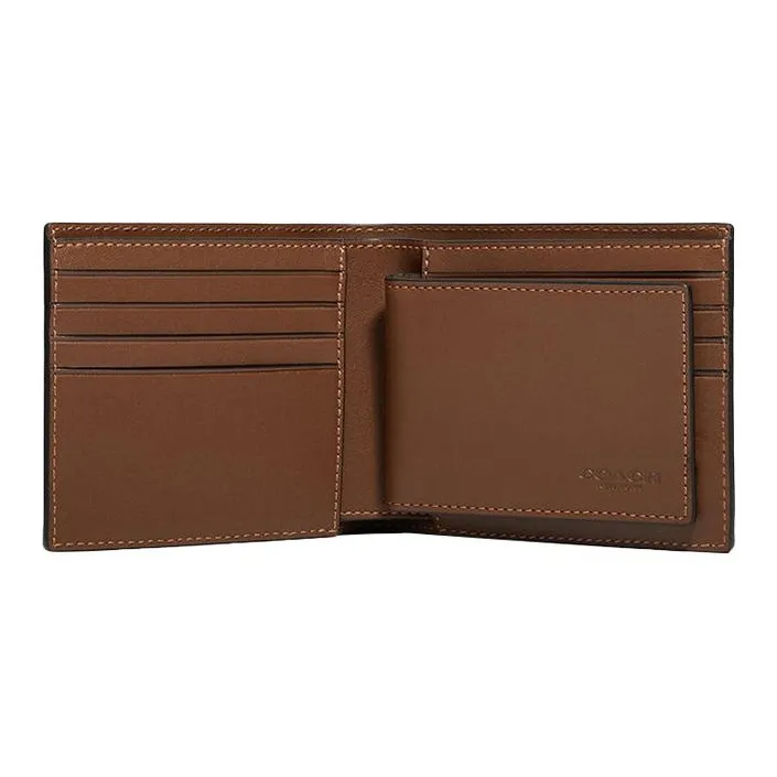 COACH 3 IN 1 Wallet Canvas Patchwork Glove Leather Wallet Mini Men's Tan-1