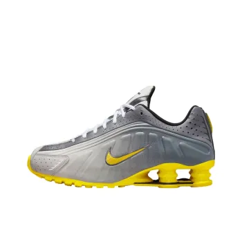 Nike Shox R4 Abrasion Resistant Breathable Low Top Running Shoes Unisex Gray