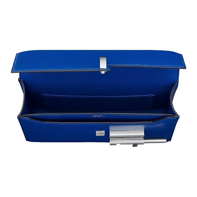 HERMES Verrou Tadelakt Calfskin Handgun Bag Shoulder Bag Crossbody Bag Mini Women's Blue-2