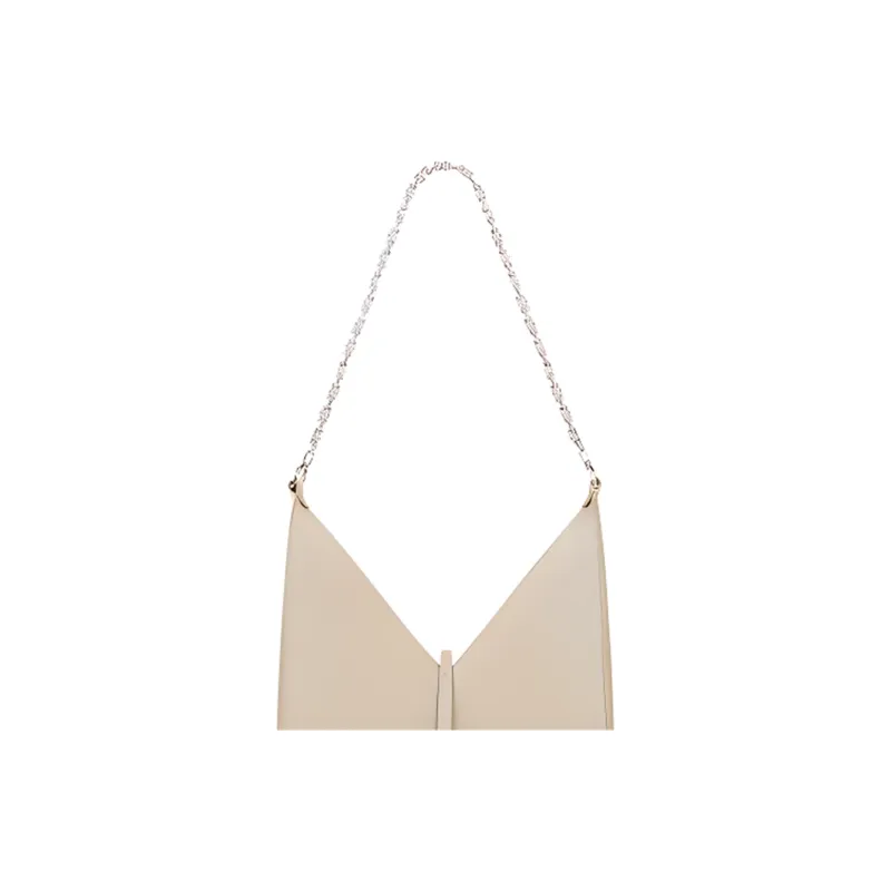 GIVENCHY Cut-out Cow Leather Chain Bag Shoulder Bag Crossbody Bag Small Size Women's Beige-3