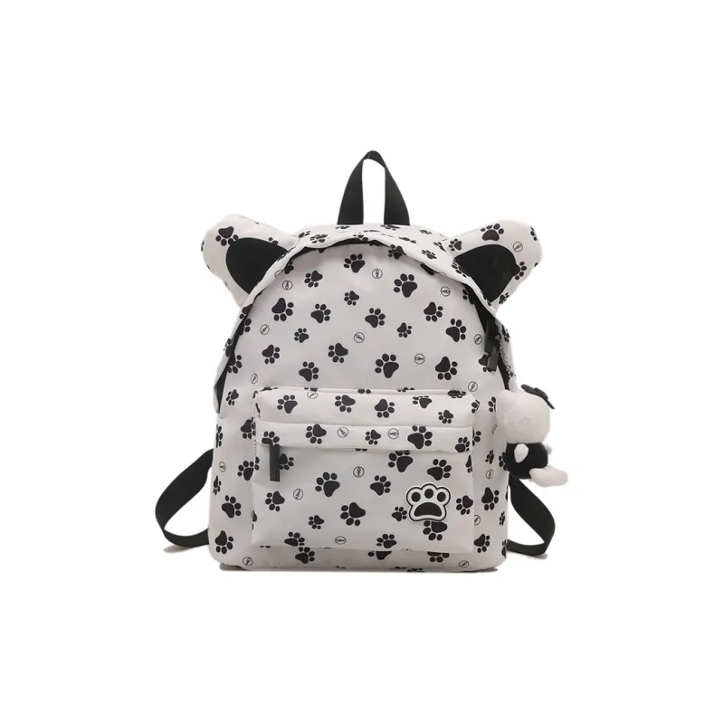 Yalu Fabric Work Backpack Women's Colorful Footprints/Brown Leopard Print/Pink Leopard Print/Black Footprints-3