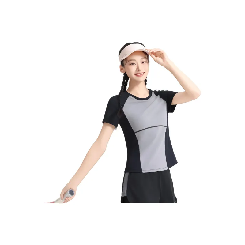 Barbie Yoga T Shirts Women's Black Gray-0