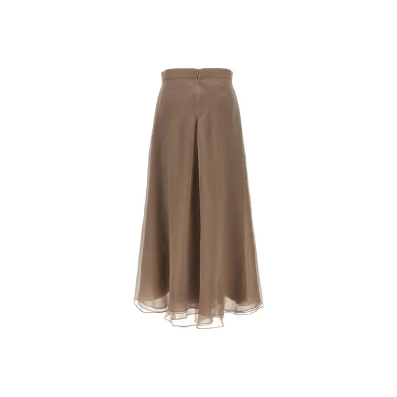 Brunello Cucinelli Casual Long Skirt Women's Brown-1