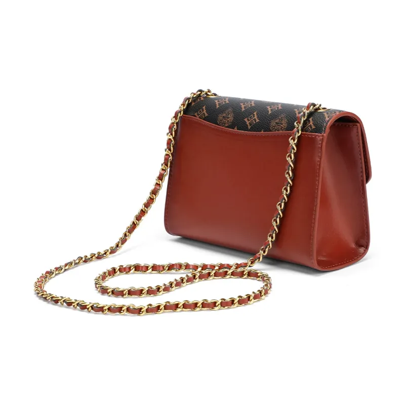 Ed Hardy Classic Series Cow Leather/Synthetic Leather Crossbody Bag, Shoulder Bag Regular Women's Black/Brown-10