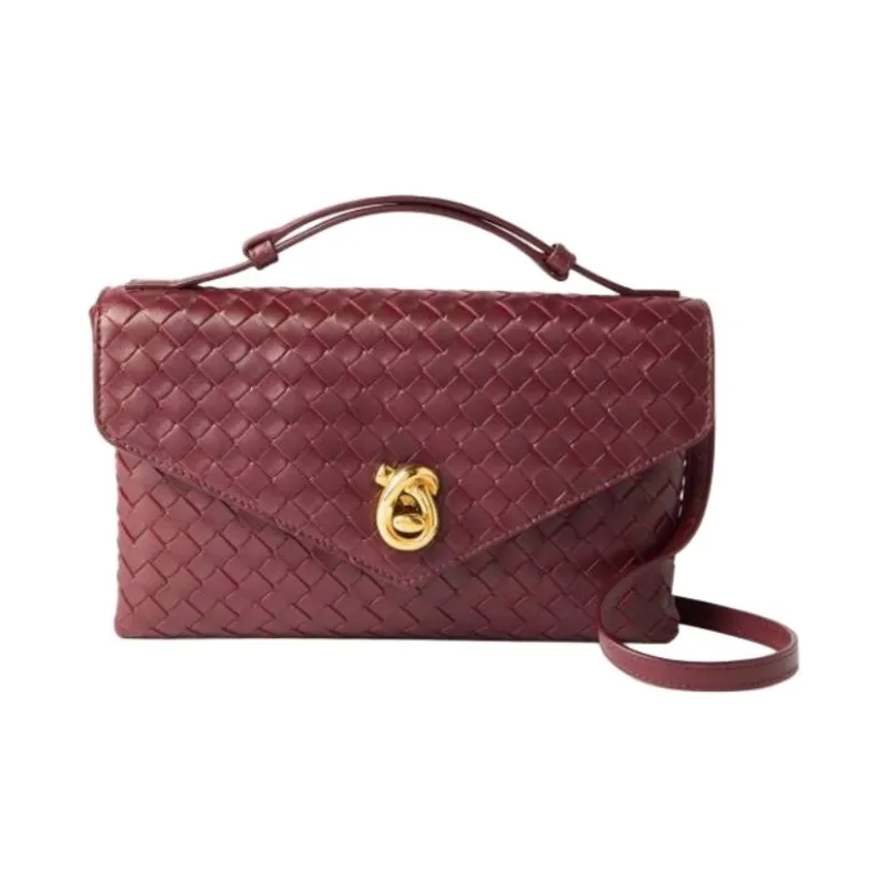 Bottega Veneta Knot Lambskin Shoulder Bag, Crossbody Bag, Handbag Trumpets Unisex Fuchsia-0