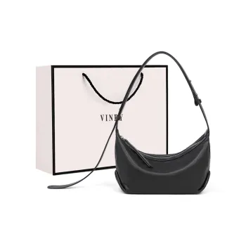 VINEY Sheepskin Shoulder Bag, Crossbody Bag Regular Women's Black/White