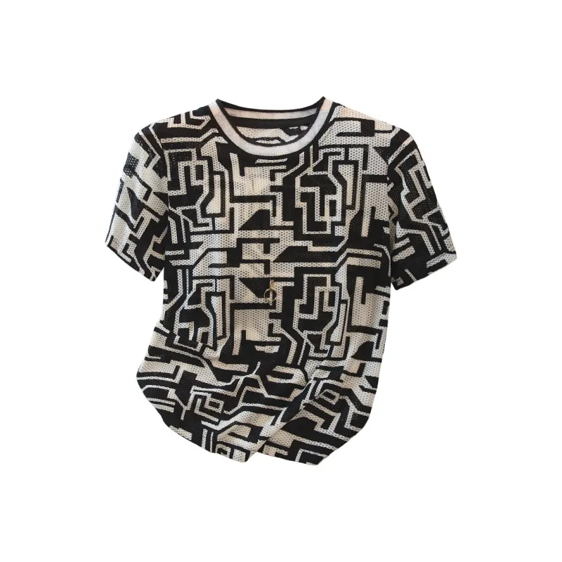 Cypress House T Shirt Women's Black White Stripes-4