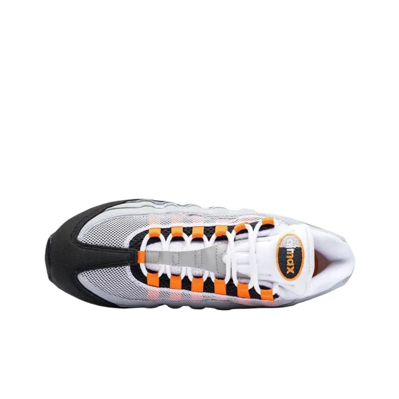 Nike Air Max 95 Anti Slip Wear Resistant Low Top Running Shoes Men's Gray Black Orange-2