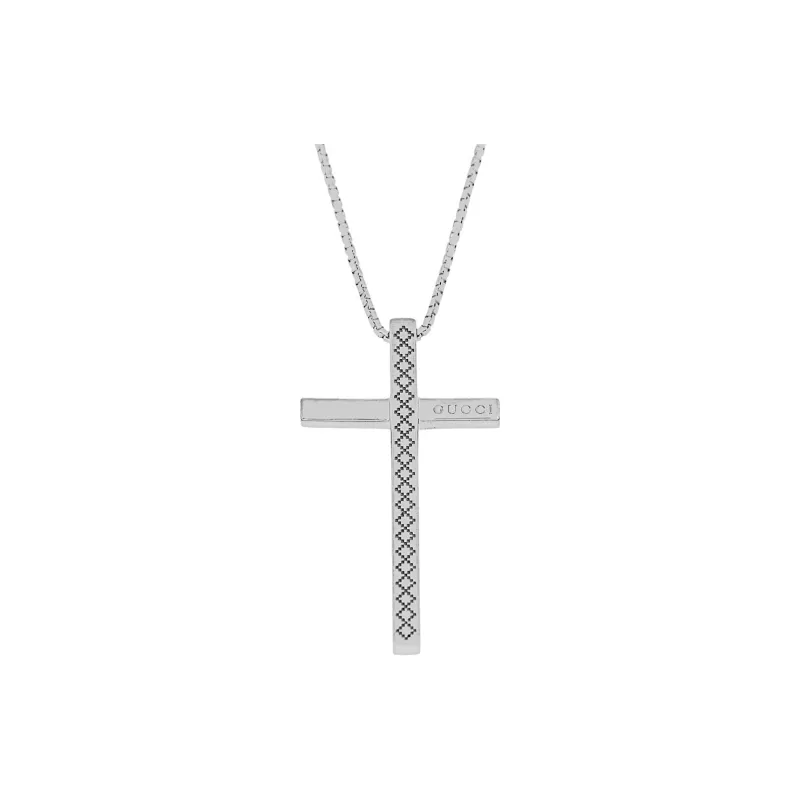 GUCCI 18K White Gold Necklaces Unisex Silver-0