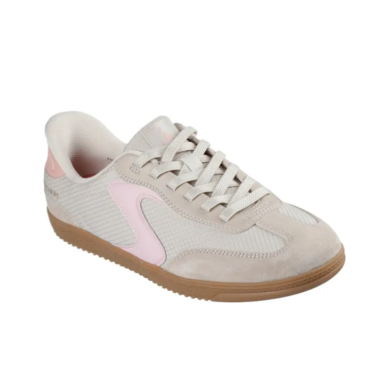 Skechers Hotshot Low Top Skateboard Shoes Women's White Pink-2
