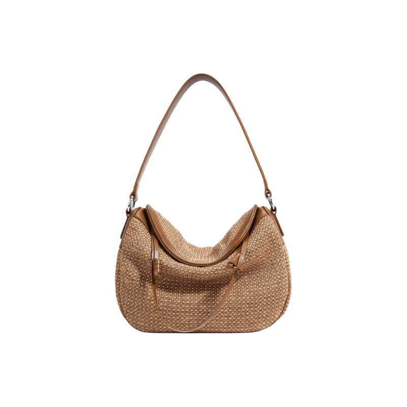 Boniu PP Grass With Microfiber Shoulder Bag Unisex Multicolor-2