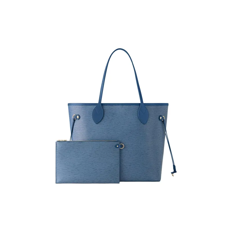 LOUIS VUITTON NEVERFULL Cow Leather Tote Bag, Shopping Bag, Handbag, Shoulder Bag Medium Size Women's Blue-1